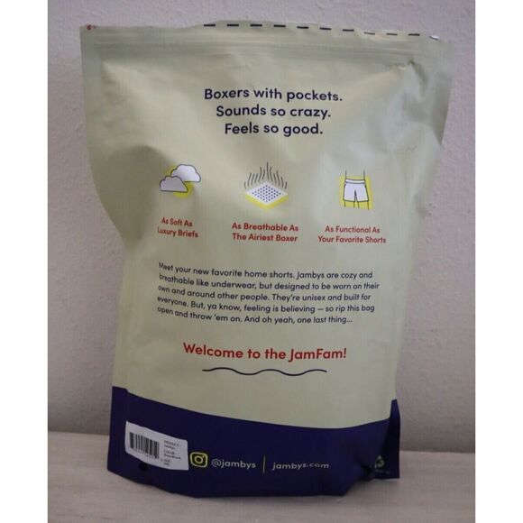 Jambys Unisex Sz 2XL Gray/Black Soft Breathable Boxer Shorts w/Pockets - Picture 8 of 9